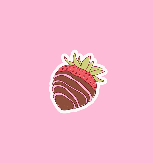 holographic strawberry sticker