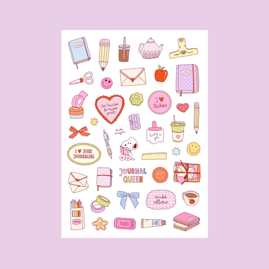 journal girl club sticker sheet