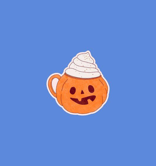 holographic pumpkin mug sticker