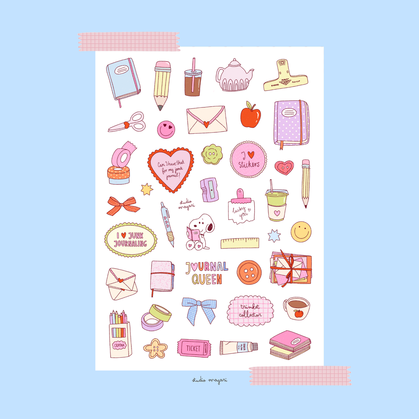 journal girl club sticker sheet (DIGITAL)