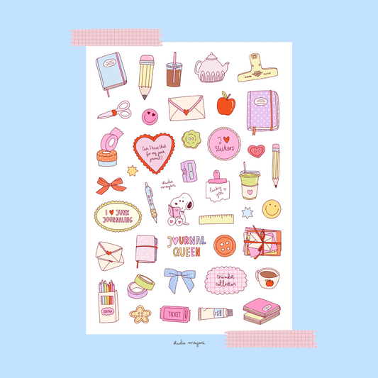 journal girl club sticker sheet (DIGITAL)