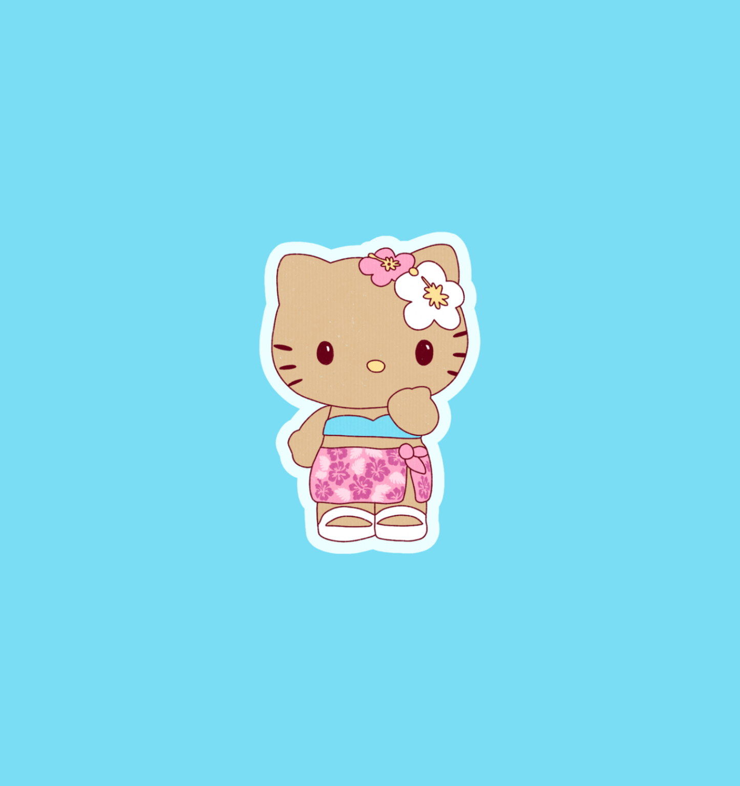 holographic hawaiian sticker