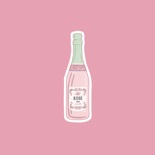 bottle of rose sticker