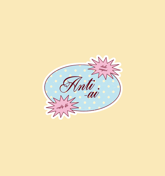 holographic anti-AI sticker
