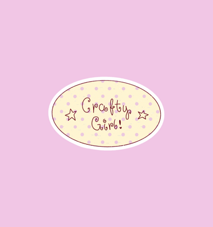 holographic crafty girl sticker