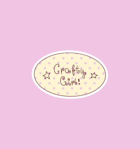 holographic crafty girl sticker