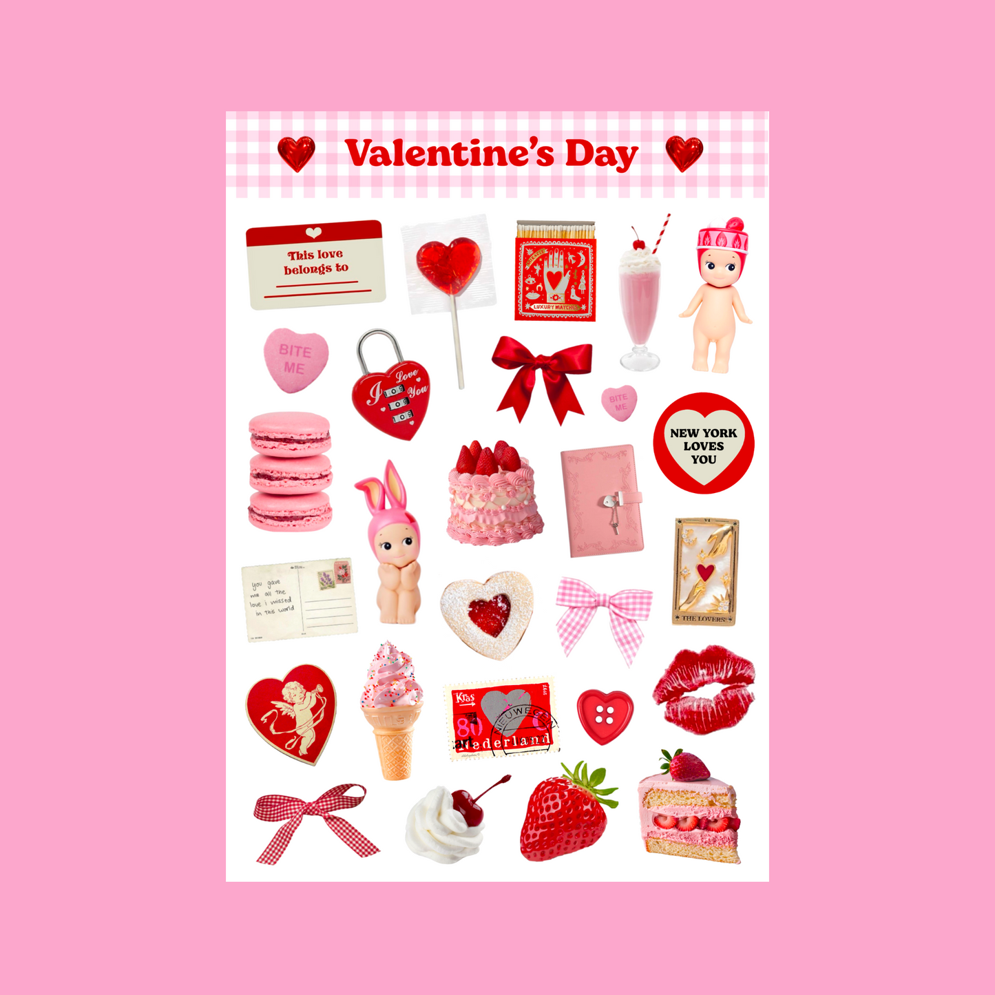 Valentine's Day sticker sheet