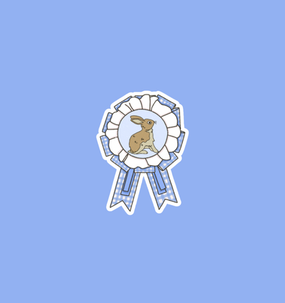 holographic bunny rosette sticker