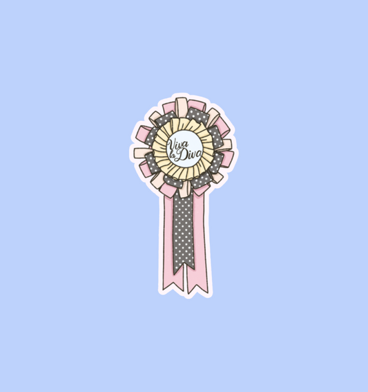 holographic diva rosette sticker