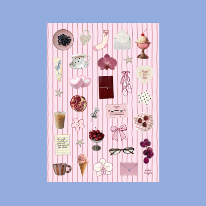 sweet pink sticker sheet