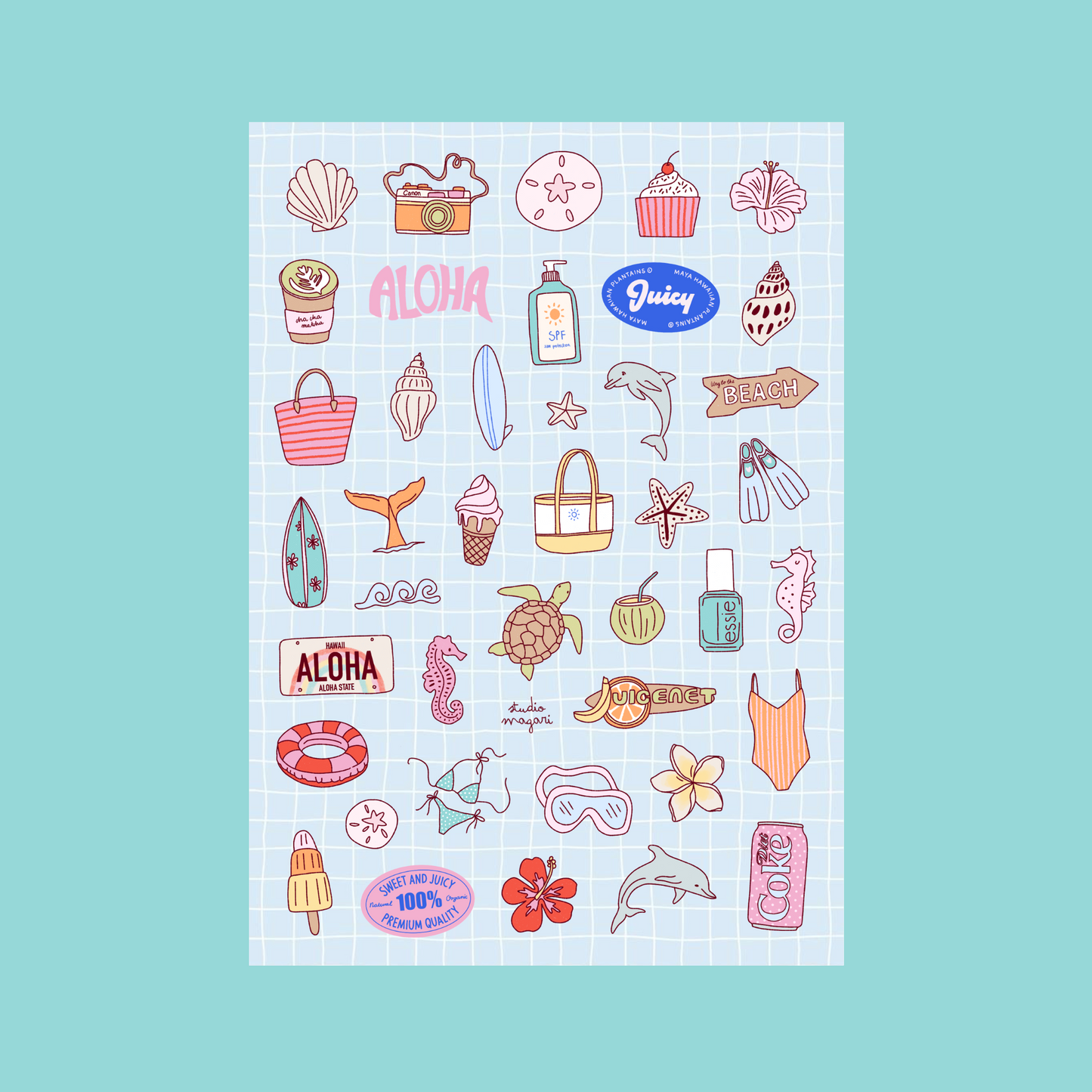 summer sticker sheet